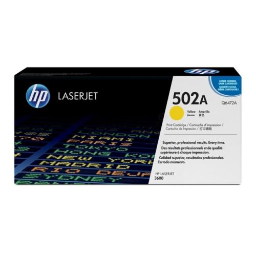 HP toner cartridge Q6472A, 502A yellow
