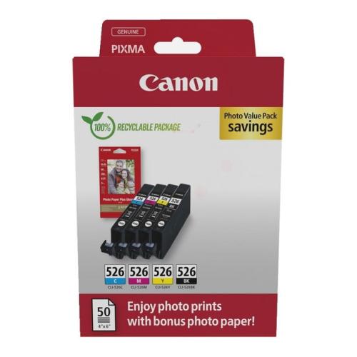 Canon Ink cartridge / Photo paper 4540B017, CLI526 black / cyan / magenta / yellow (multipack)